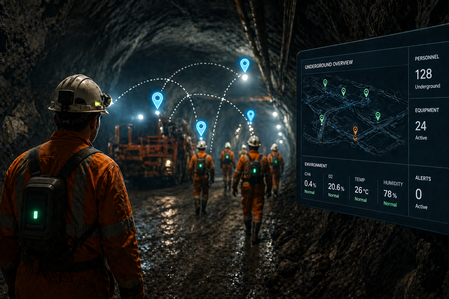 Underground mining tracking and deployment